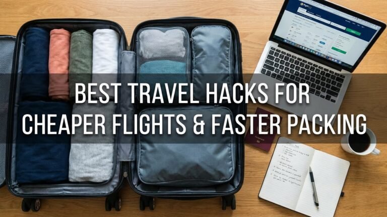 travel hacks, cheap flights tips, packing hacks